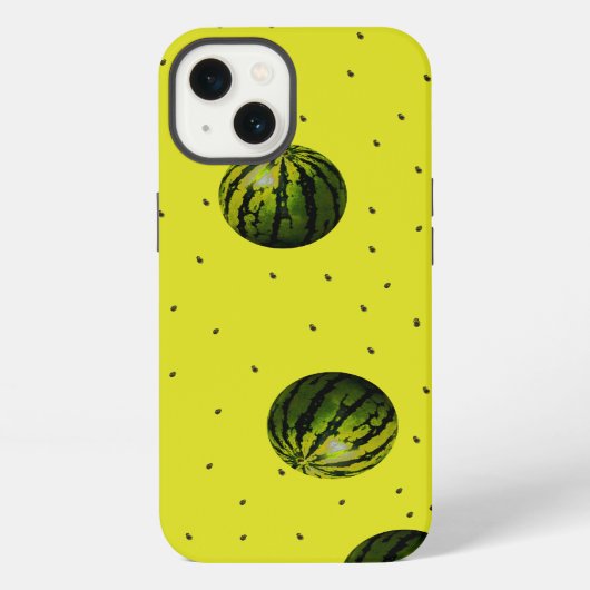 種入りのスイカイエロー iPhoneケース (裏面)