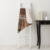 種子とナッツの茶色の格子縞 シェルパブランケット (インサイチュ)