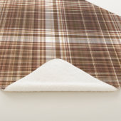 種子とナッツの茶色の格子縞 シェルパブランケット (3/4)