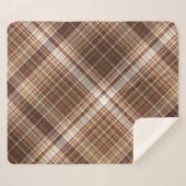 種子とナッツの茶色の格子縞 シェルパブランケット (正面(横))