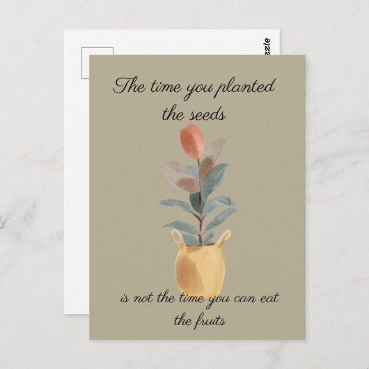 種子を植える時間引用文 ポストカード (正面/裏面)