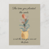 種子を植える時間引用文 ポストカード (正面)