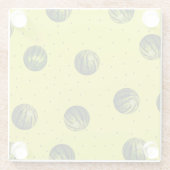 種子パターン付きスイカ（黄色） ガラスコースター (裏面)