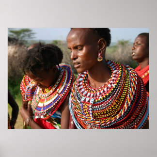 種子ビーズジュエリーケニアのマサイ出身 ポスター