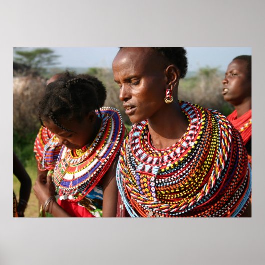 種子ビーズジュエリーケニアのマサイ出身 ポスター (正面)