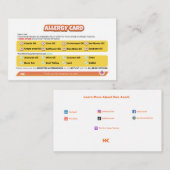 種子油アレルギーカード ノートカード (正面/裏面)