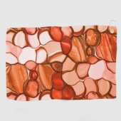 種子、サンゴ、赤などの丸い形 ゴルフタオル (横)