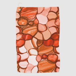 種子、サンゴ、赤などの丸い形 ゴルフタオル