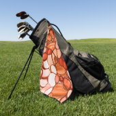 種子、サンゴ、赤などの丸い形 ゴルフタオル (グリーン)