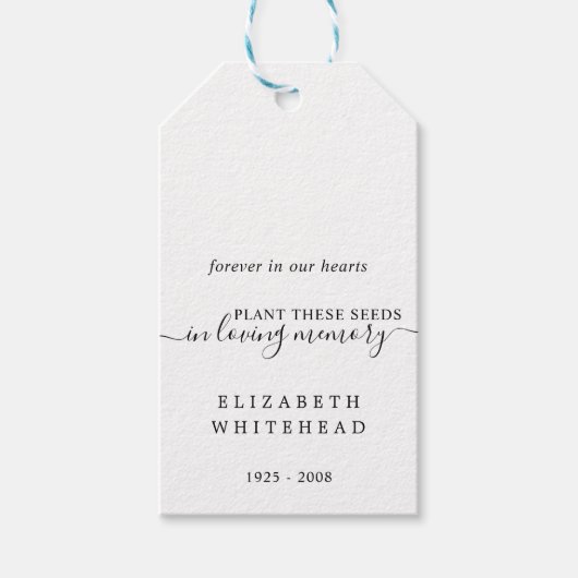 種小包ミニマル記念葬儀 ギフトタグ (正面)