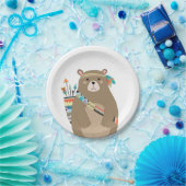 種族くまの森林森林誕生日のベビーシャワー ペーパープレート (パーティー)