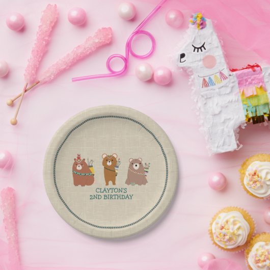 種族くまの誕生日 ペーパープレート (パーティー)