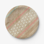 種族のぼろぼろのシックな南西ストライプのな紙皿 ペーパープレート (正面)