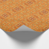 種族のろうけつ染め-こはく色および茶色の色合い ラッピングペーパー (角)