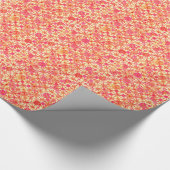 種族のろうけつ染め-オレンジ、珊瑚のピンクおよび明るい赤紫色 ラッピングペーパー (角)