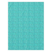 種族のろうけつ染め-ターコイズおよびアクアマリン テーブルクロス (正面)