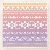 種族のアズテック派のグラデーションなパターン ガラスコースター (正面)