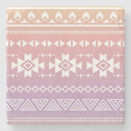 種族のアズテック派のグラデーションなパターン ストーンコースター (正面)