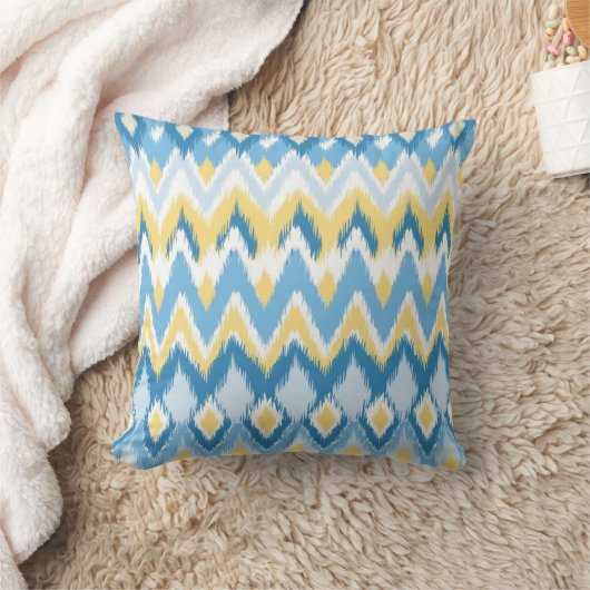 種族のアズテック派のシェブロンのジグザグ形のストライプなイカットパターン クッション (ブランケット)