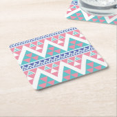 種族のアズテック派の多彩なパターン スクエアペーパーコースター (アングル)