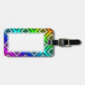 種族のイカットの虹のカラフルパターン ラゲッジタグ (正面横)