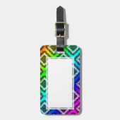 種族のイカットの虹のカラフルパターン ラゲッジタグ (正面縦)