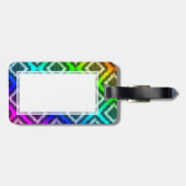 種族のイカットの虹のカラフルパターン ラゲッジタグ (裏面横)