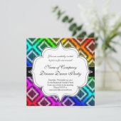 種族のイカットの虹のカラフルパターン 招待状 (スタンド正面)