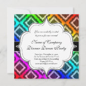 種族のイカットの虹のカラフルパターン 招待状 (正面)