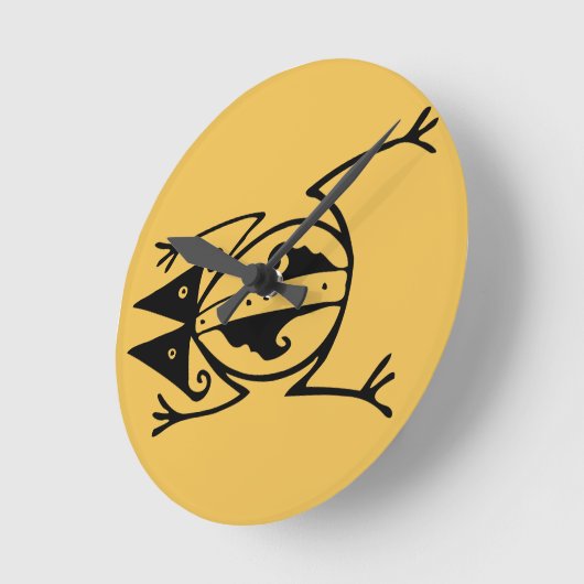 種族のカエルの古代動物の種族の芸術 ラウンド壁時計 (傾斜)