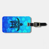 種族のカメのハイビスカス ラゲッジタグ (正面横)