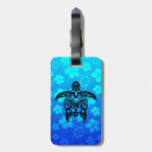 種族のカメのハイビスカス ラゲッジタグ (裏面縦)