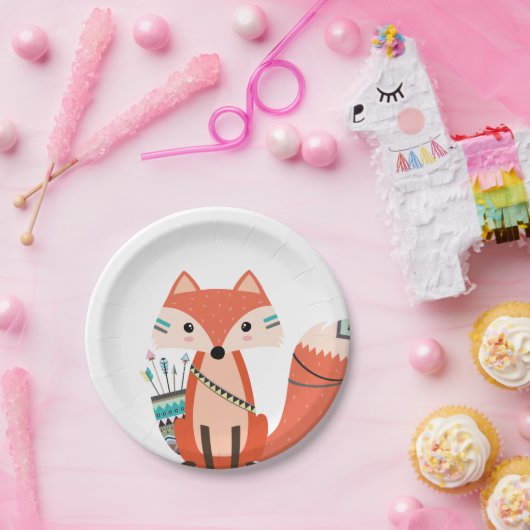 種族のキツネの森林森林誕生日のベビーシャワー ペーパープレート (パーティー)