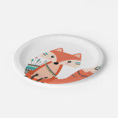 種族のキツネの森林森林誕生日のベビーシャワー ペーパープレート (アングル)