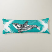 種族のシャチによってブラシをかけられるティール（緑がかった色） ボディピロー (裏面)