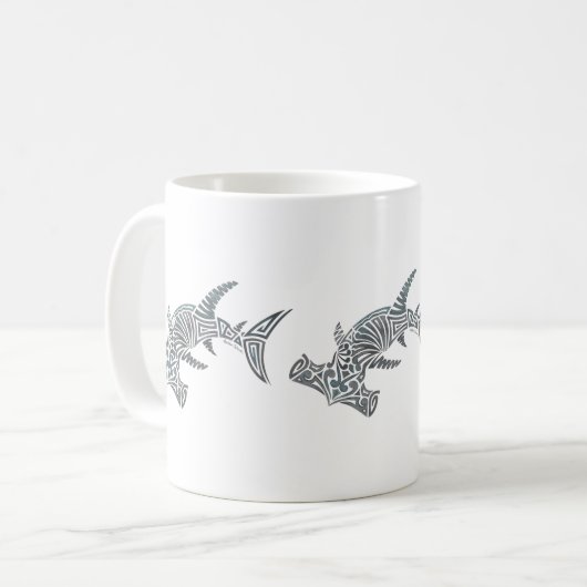 種族のシュモクザメの覆いのマグ コーヒーマグカップ (正面左)