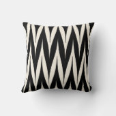 種族のジグザグ形のスパイクパターン黒 クッション (裏面)