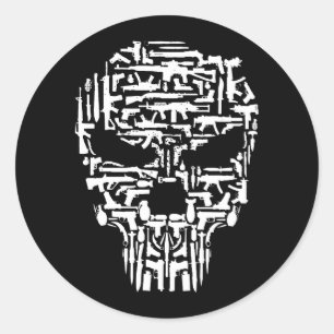 種族のスカル、銃およびナイフプロダクト ラウンドシール