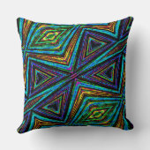 種族のスタイルのカラフルで幾何学的なパターン クッション (裏面)