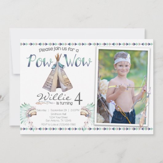 種族のテント小屋の捕虜のワウの誕生日のパーティの招待状 招待状 (正面)