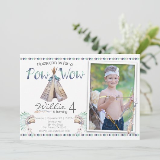 種族のテント小屋の捕虜のワウの誕生日のパーティの招待状 招待状 (スタンド正面)