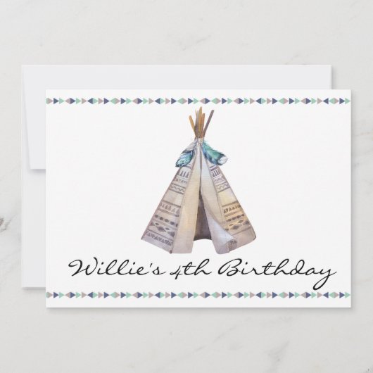 種族のテント小屋の捕虜のワウの誕生日のパーティの招待状 招待状 (裏面)