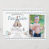 種族のテント小屋の捕虜のワウの誕生日のパーティの招待状 招待状 (正面/裏面)