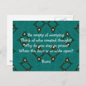 種族のデザインのRumiの感動的な引用文 ポストカード (正面/裏面)