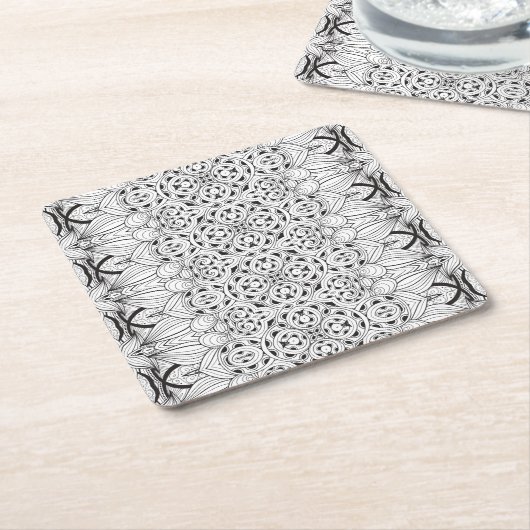 種族のデザイン スクエアペーパーコースター (アングル)