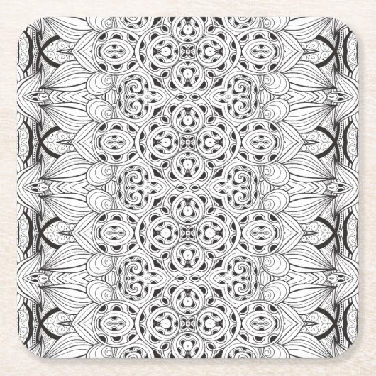 種族のデザイン スクエアペーパーコースター (正面)