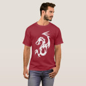 種族のドラゴンの記号の不足分の袖の暗闇のTシャツ Tシャツ (正面フル)