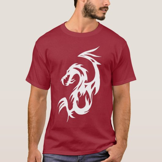 種族のドラゴンの記号の不足分の袖の暗闇のTシャツ Tシャツ (正面)
