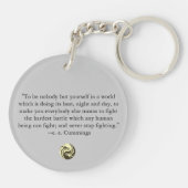 種族のドラゴンの陰陽- eeのCummingsの引用文 キーホルダー (裏面)