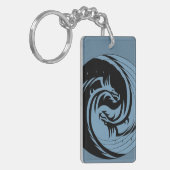 種族のドラゴンの陰陽- eeのCummingsの引用文 キーホルダー (正面左)